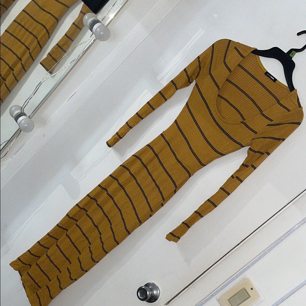 Fashion Nova Mustard Dress